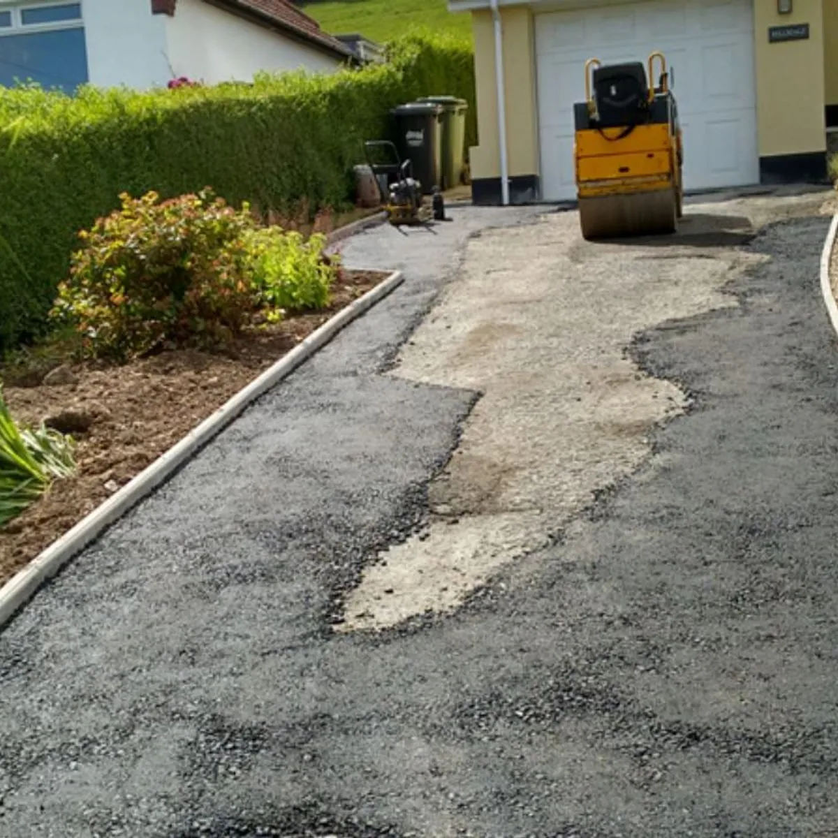 Tarmac driveway repair in progress